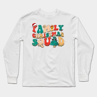 Groovy Family Christmas Squad Santa Hat Xmas Pajamas Long Sleeve T-Shirt